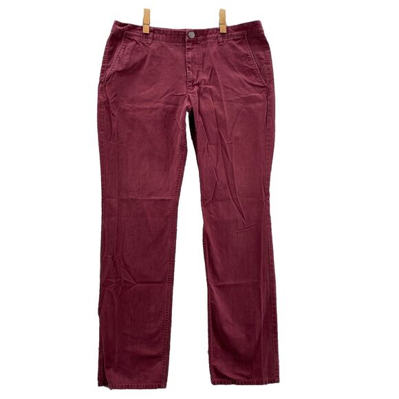 Bonobos Men's Pants 36x32* Red Washed Chinos Straight Fit Casual Preppy Outdoors - Picture 1 of 16
